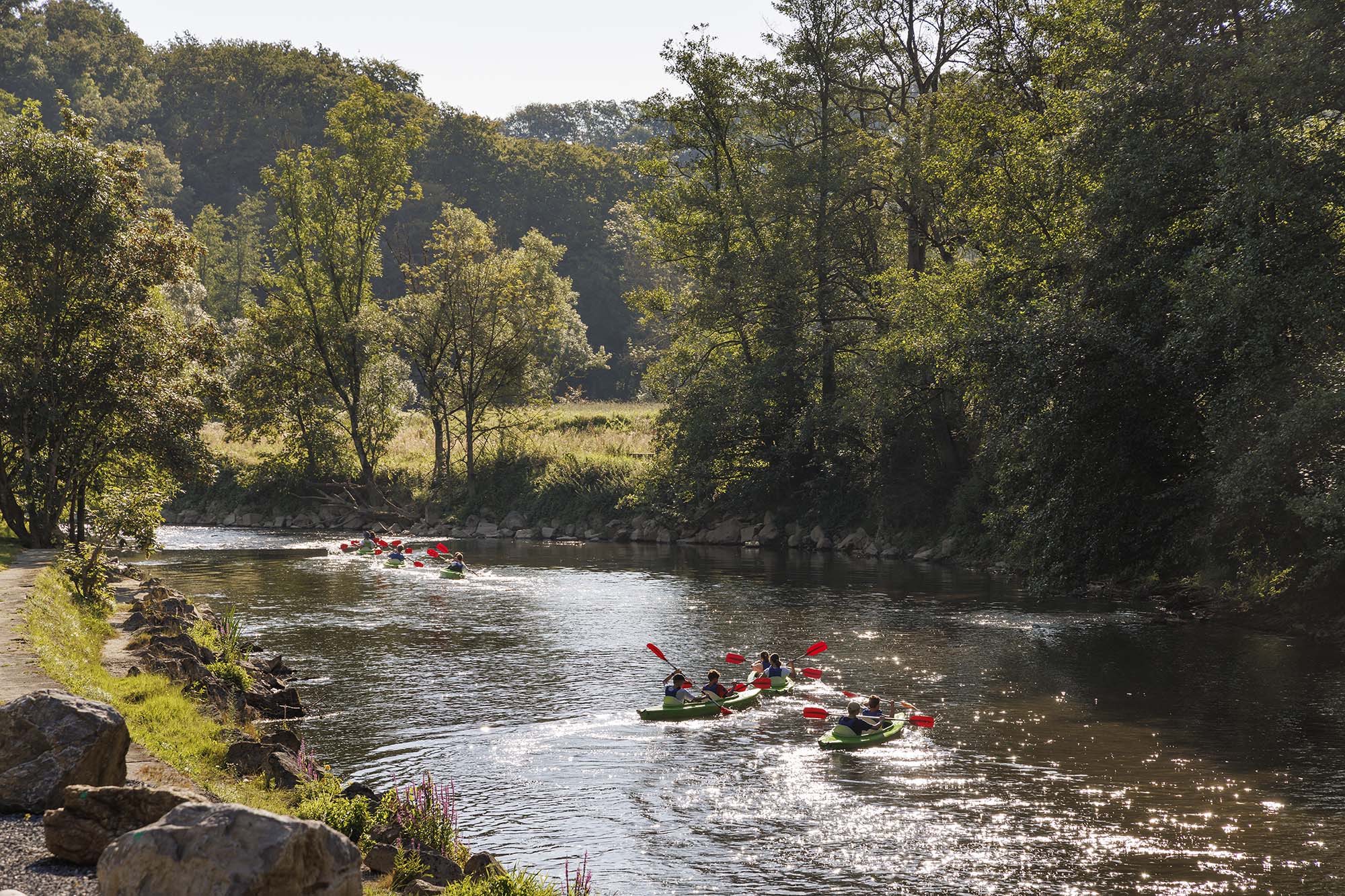 Kajaks op de Ourthe in Durbuy