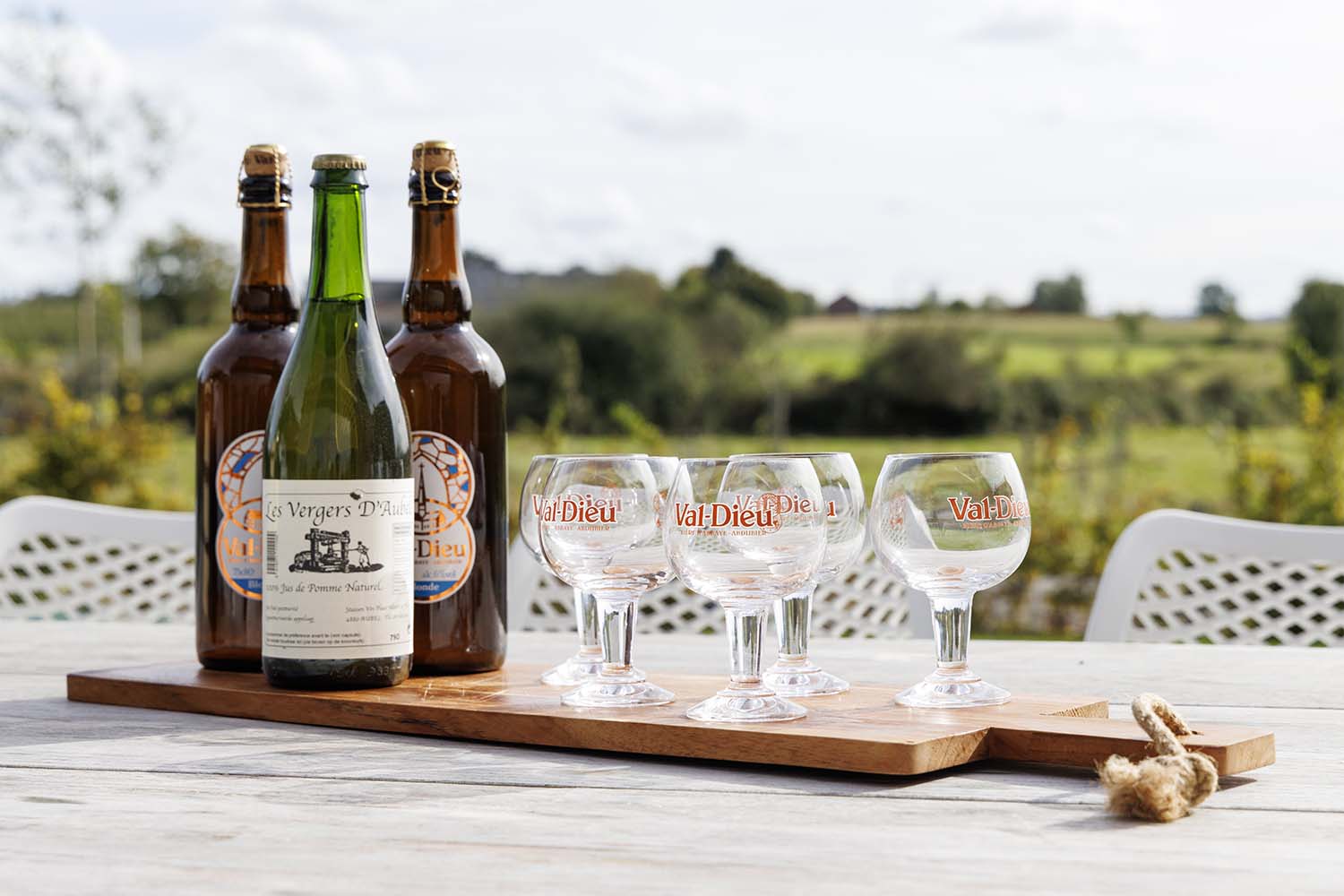 Belgische bierdegustatie op het terras