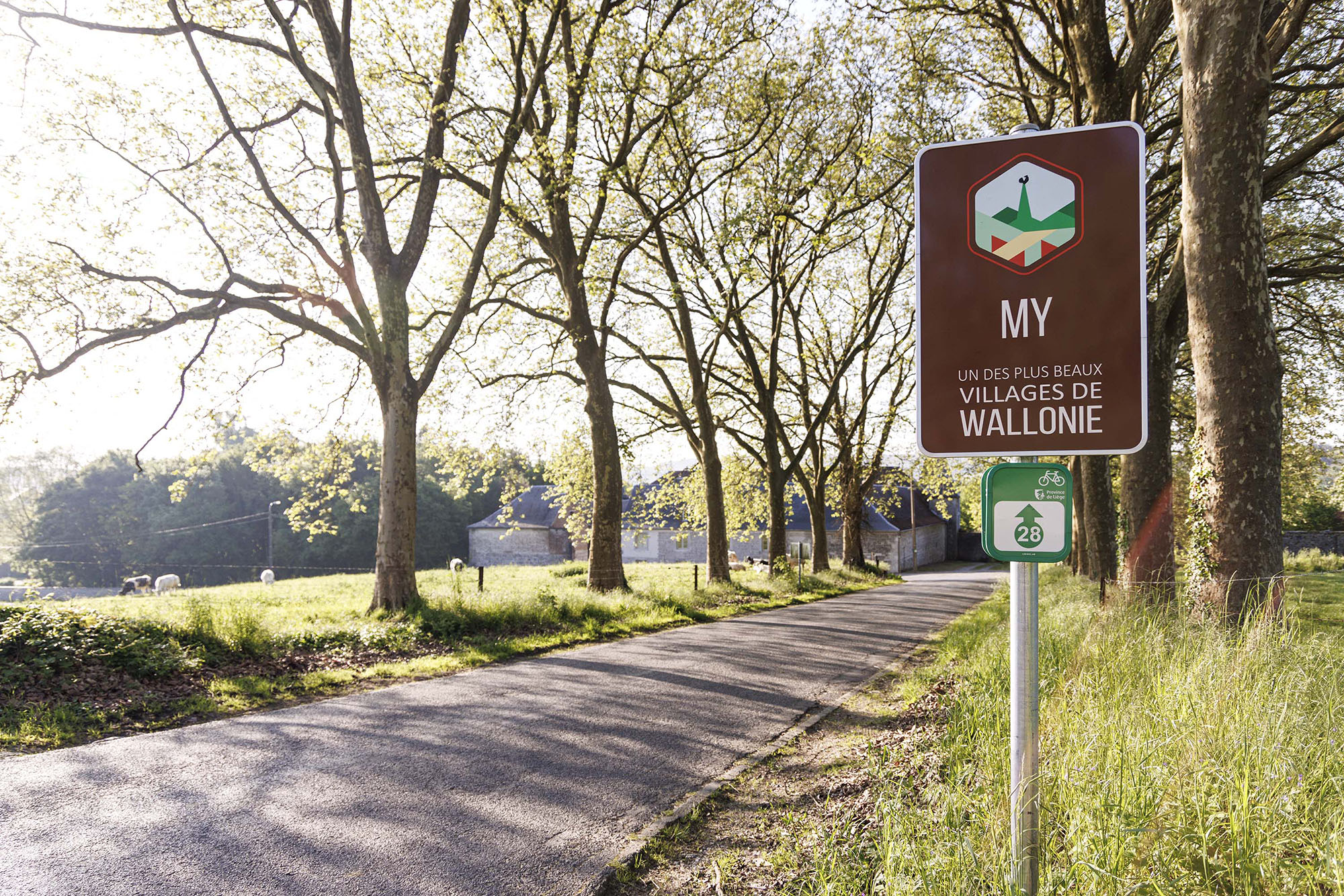 Ingangsbord van het dorp My, een van de Mooiste Dorpen van Wallonië